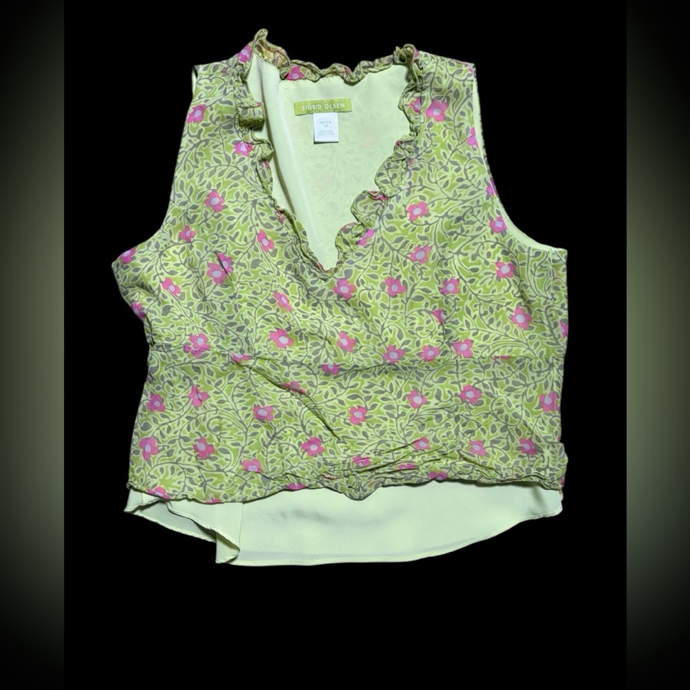 Sigrid Olsen Floral Two Piece Top and Skirt - Picture 4 of 15